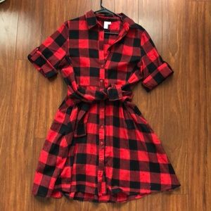 Red Plaid Flannel Dress